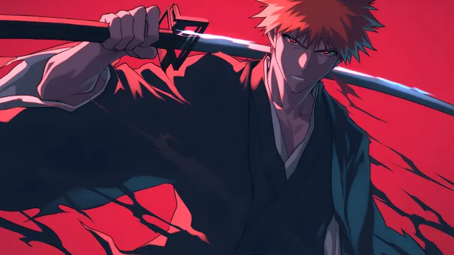 Ichigo Kurosaki Red Energy Katana wallpaper on Pixipics