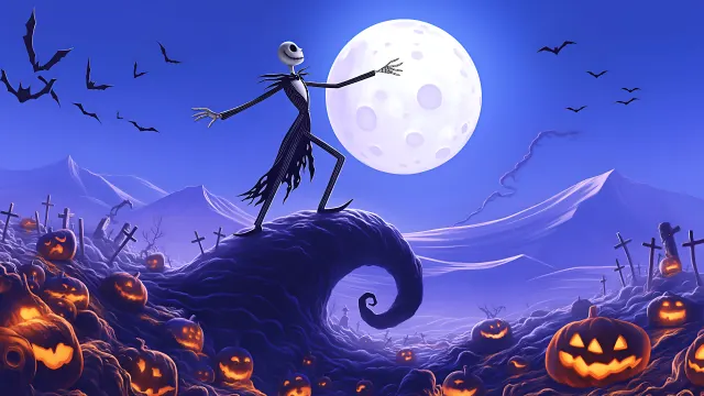 Jack Skellington Pumpkins Graveyard Halloween wallpaper on Pixipics