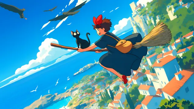 Kikis Delivery Service Kiki Flying wallpaper on Pixipics