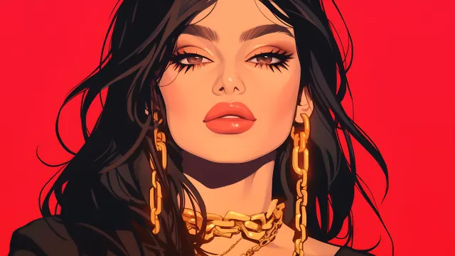 Kylie Jenner Red Bold Style wallpaper on Pixipics