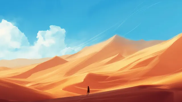 Lonely Figure In The Desert wallpaper on Pixipics