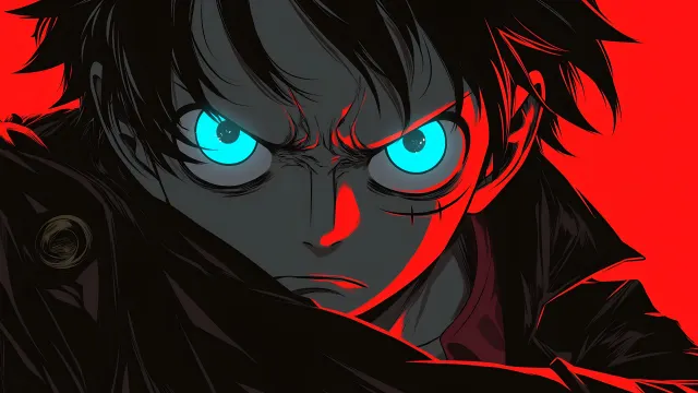 Luffy Blue Eyes Red Light Dark wallpaper on Pixipics