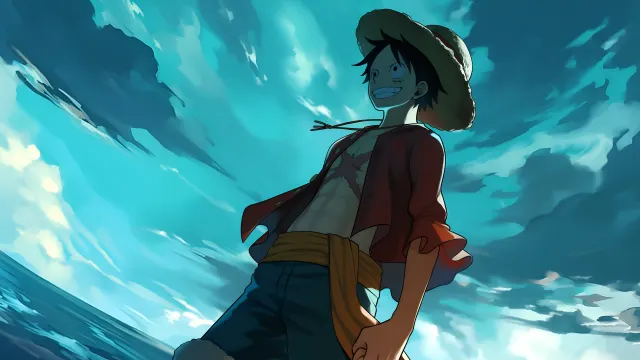 Luffy Smiling Sea One Piece wallpaper on Pixipics