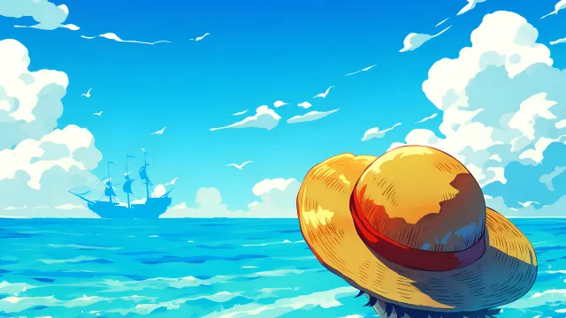 Luffy Straw Hat Ocean View wallpaper on Pixipics