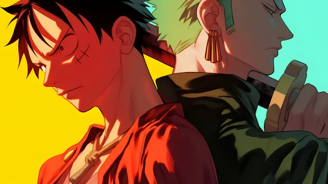 Luffy Zoro Gradient Style wallpaper on Pixipics