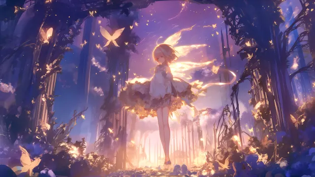 Magical Anime Girl Fairycore Aesthetic wallpaper from Pixipics