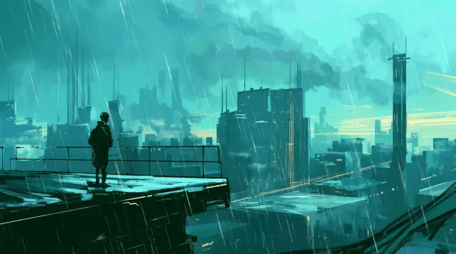 Man Dark City In The Rain Gif wallpaper on Pixipics