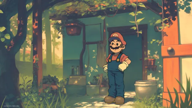 Mario Cottage Ghibli Style wallpaper from Pixipics