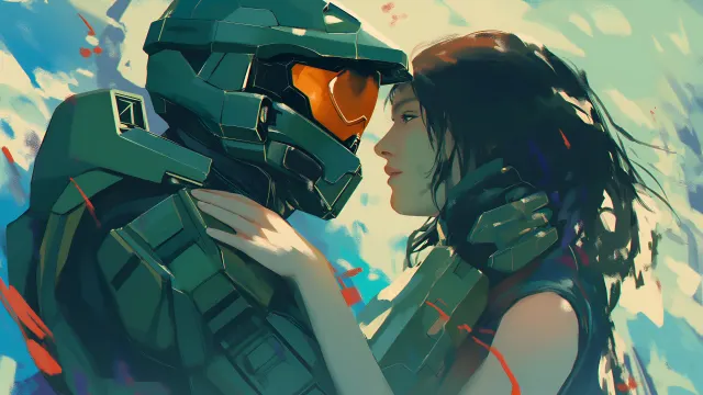 Master Chief And Cortana Romantic wallpaper from Pixipics