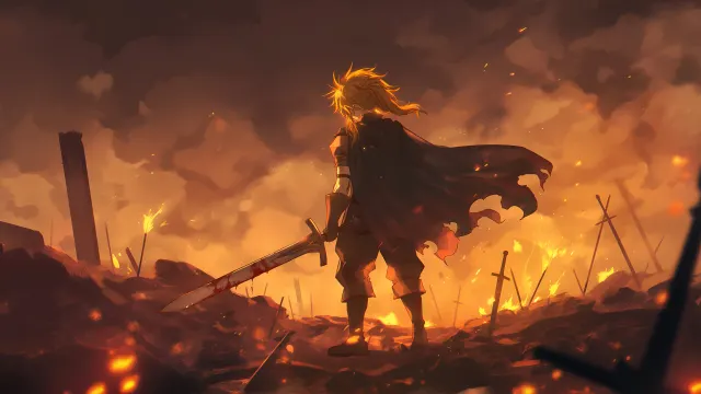 Meliodas Sword Demon Fire Scene wallpaper on Pixipics