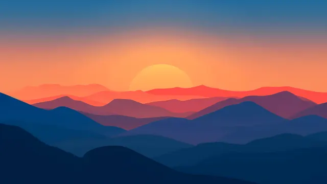 Minimalist Mountains Sunset Horizon wallpaper from Pixipics