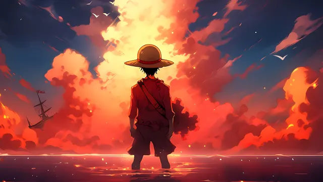 Monkey D Luffy Standing In Water wallpaper on Pixipics