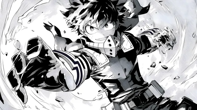 My Hero Academia Manga Black And White Deku wallpaper on Pixipics