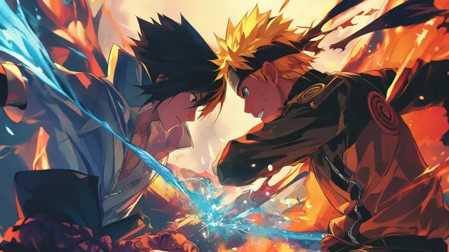 Naruto Sasuke Battle Scene Anime wallpaper on Pixipics