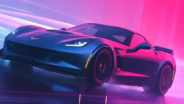 Neon Corvette Speed wallpaper from Pixipics