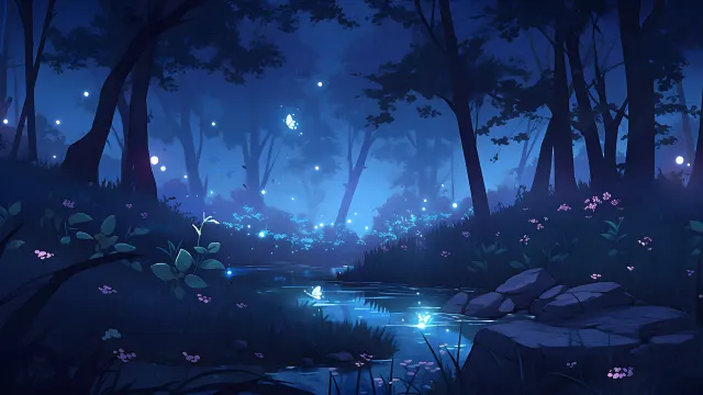 Night Fairycore Forest wallpaper from Pixipics