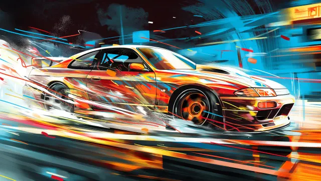 Nissan Skyline Drift Motion Blur wallpaper on Pixipics