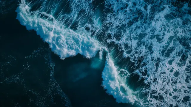 Ocean Waves Aerial View Macos wallpaper on Pixipics