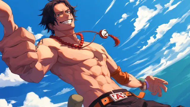 One Piece Funny Portgas D Ace Blue wallpaper on Pixipics
