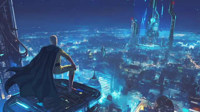 One Punch Man Saitama City Watch wallpaper on Pixipics