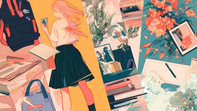 Preppy Aesthetic Collage Art wallpaper on Pixipics