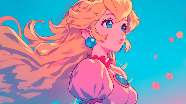 Princess Peach Anime Style wallpaper on Pixipics