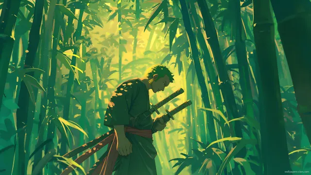 Roronoa Zoro Bamboo Forest Anime wallpaper from Pixipics