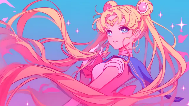 Sailor Moon Pink Hair Aesthetic wallpaper on Pixipics