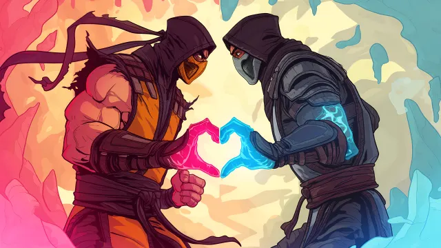 Scorpion And Sub Zero Love Mortal Kombat Valentines wallpaper from Pixipics