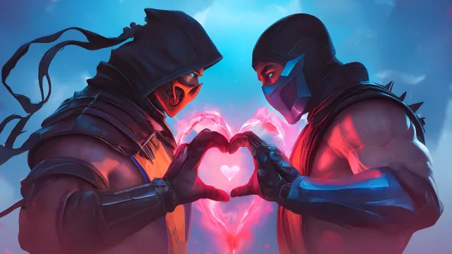 Scorpion And Subzero Mortal Kombat Valentines wallpaper from Pixipics