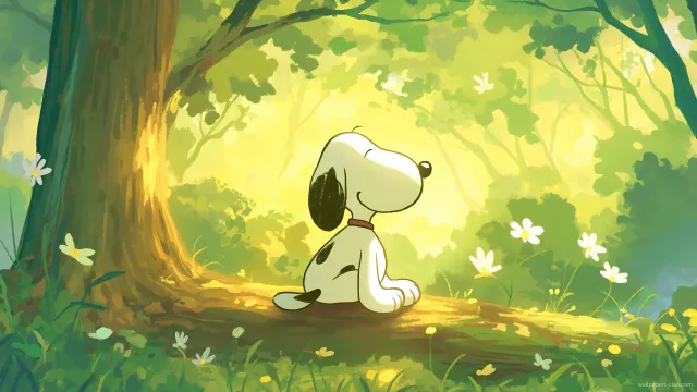 Snoopy Nature Forest Serene wallpaper on Pixipics