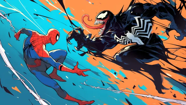 Spider Man Vs Venom Swing Battle wallpaper on Pixipics