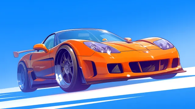 Sports Car Orange Corvette Dynamic wallpaper from Pixipics