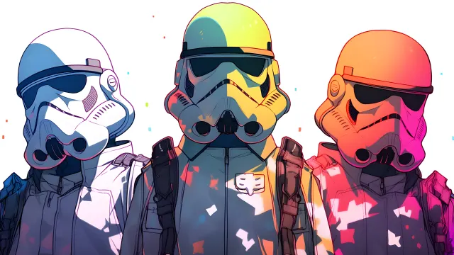 Star Wars Colorful Stormtroopers White wallpaper from Pixipics
