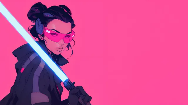 Star Wars Pink Lightsaber Girl wallpaper on Pixipics