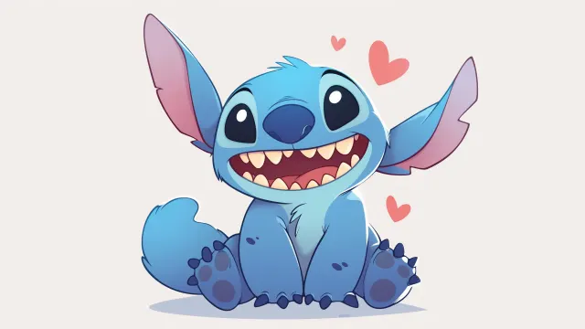 Stitch With Hearts Cute wallpaper on Pixipics