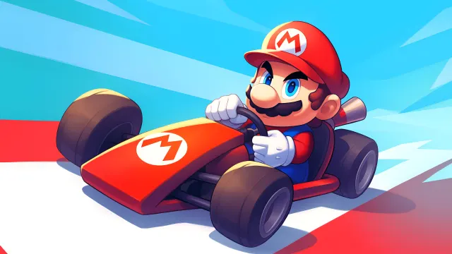 Super Mario Bros Mario In Car wallpaper on Pixipics