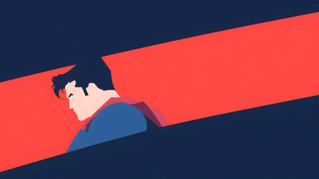 Superman Blue Red Minimalist wallpaper on Pixipics