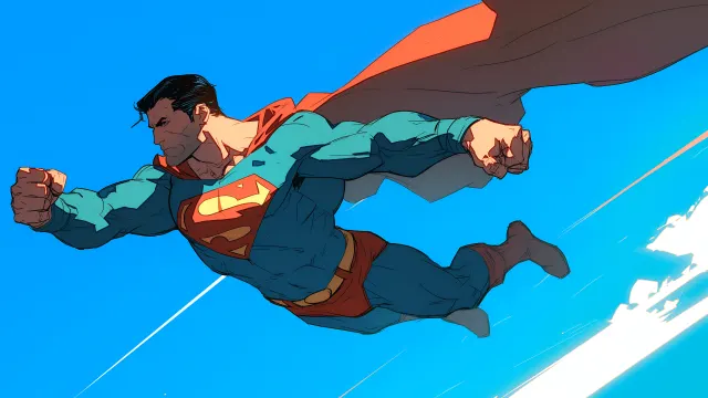 Superman Flying Classic Art wallpaper on Pixipics