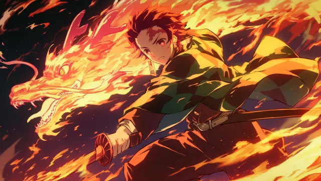 Tanjiro Hinokami Kagura Anime wallpaper on Pixipics