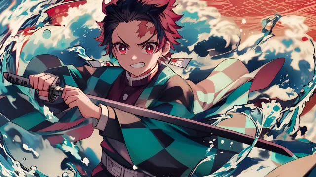 Tanjiro Water Breathing Demon Slayer wallpaper on Pixipics