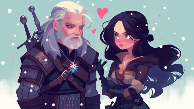 The Witcher Geralt Yennefer Romantic wallpaper on Pixipics