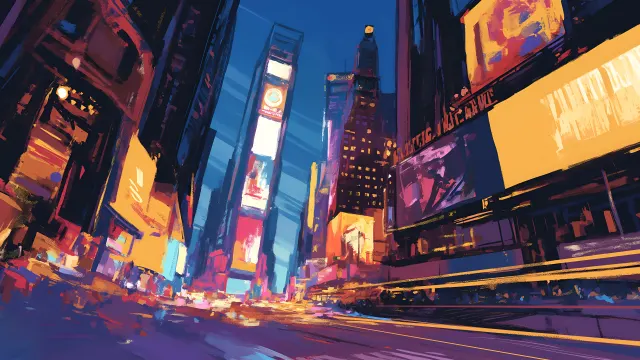 Times Square Night Bright Billboards wallpaper on Pixipics