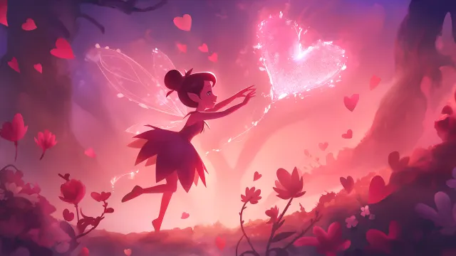 Tinker Bell Magical Heart Valentines wallpaper on Pixipics