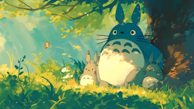 Totoro Family Forest Anime wallpaper on Pixipics