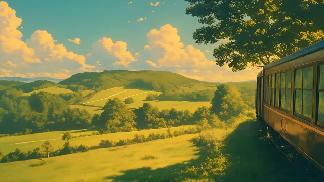 Train Journey Scenic Landscape wallpaper on Pixipics