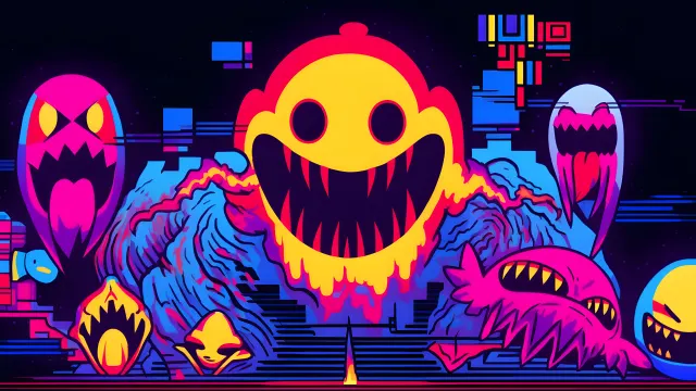 Trippy Monsters Dark wallpaper on Pixipics