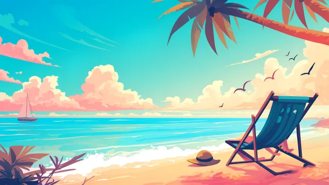 Tropical Beach Chair wallpaper on Pixipics