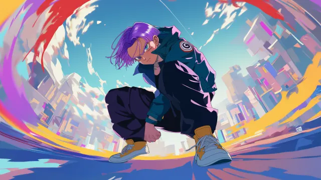 Trunks Dragon Ball Urban Style Cityscape wallpaper on Pixipics