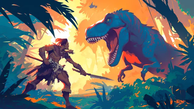 Turok Dinosaur Showdown Jungle wallpaper on Pixipics